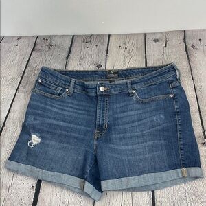 Gap Sexy Boyfriend Short Dark Blue Denim Roll-Cuff Women's size 14
